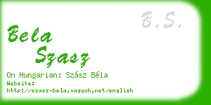 bela szasz business card